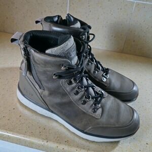 UGG Caulder Waterproof Boots Dark Grey Side Zip Mens Size 9.5
